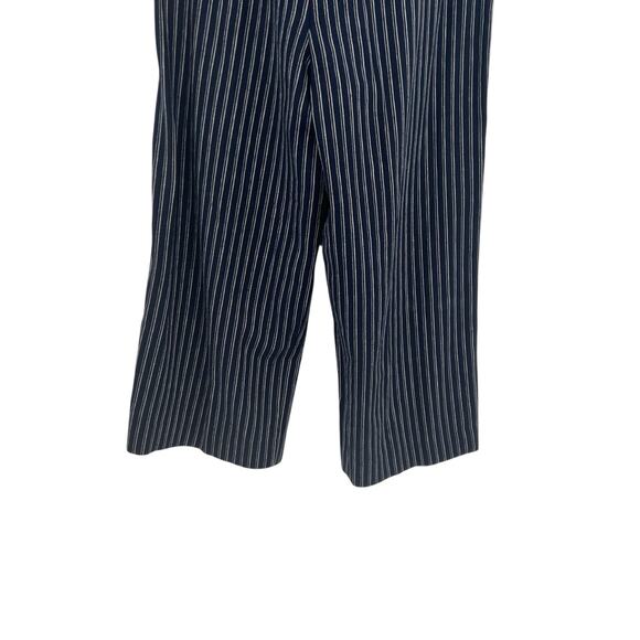 J. Crew Point‎ Sur Paperbag Pants Wide Leg Belt Stripe Navy Blue Size 12 - Picture 7 of 14